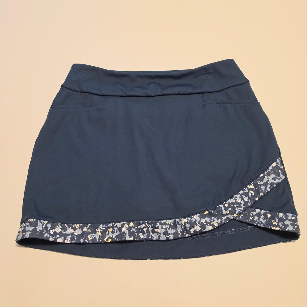 Adidas Primegreen Golf Skort Abstract Paint Splatter Navy Blue Small